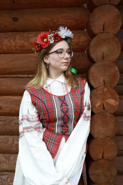 istock Woman in traditional Belarusian clothes 1069141546