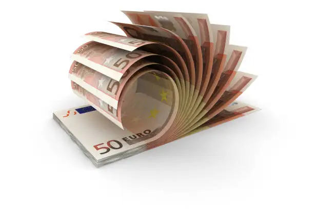 Fifty Euro (old) - European Union Currency - 3d illustration