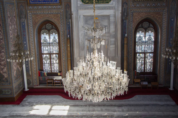 istock Beautiful mosque chandelier in Istanbul, Turkey, on display 1069153640