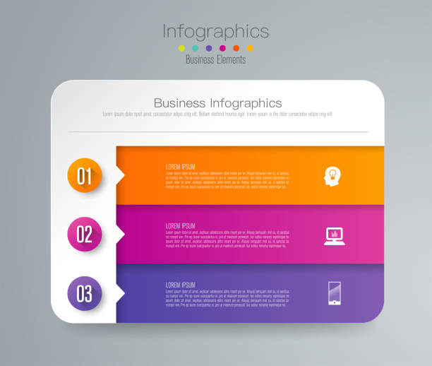 infografiken vektor und business designikonen mit 3 optionen. - flach grafiken stock-grafiken, -clipart, -cartoons und -symbole
