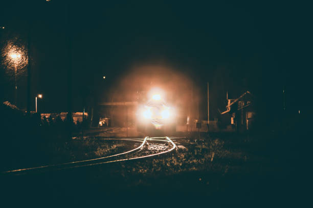 Photo of Train lights in the darkness. Photo from Sotkamo, Finland.