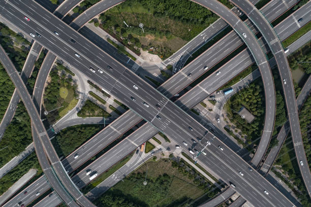 istock Aerial view of highway and overpass 1069156440