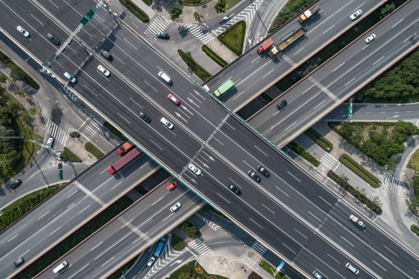 istock Aerial view of highway and overpass 1069156446