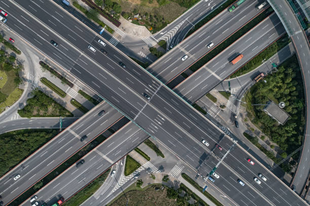 istock Aerial view of highway and overpass 1069156512