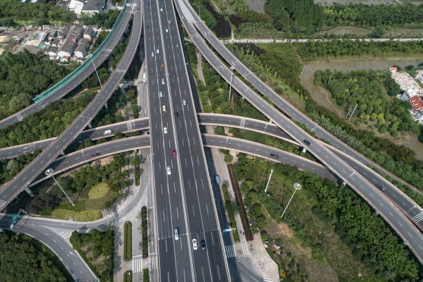 istock Aerial view of highway and overpass 1069156538