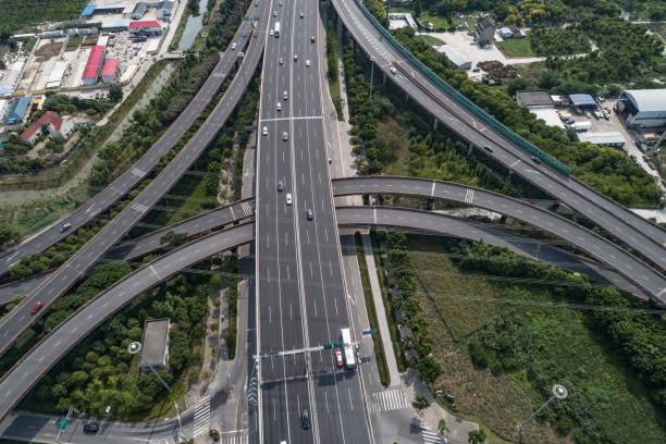 istock Aerial view of highway and overpass 1069156544