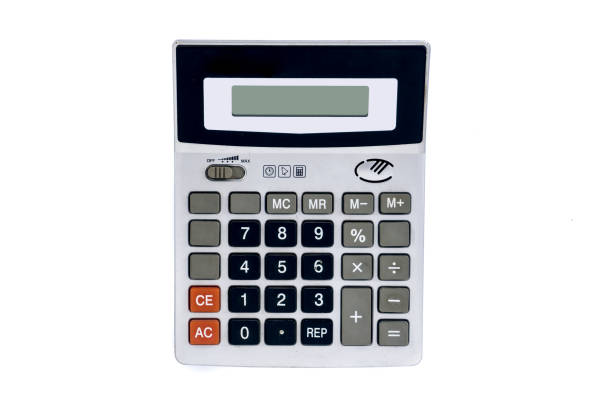 istock Top view of a calculator isolated on white background 1069156770