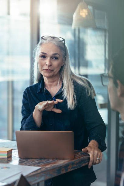istock Female manager having a meeting with her team at office 1069158968