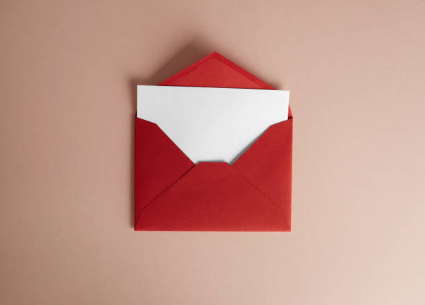 istock Mockup envelope and white blank sheet on empty color desk. Business empty mock-up background for message writing.Top view. Horizontal. 1069163268