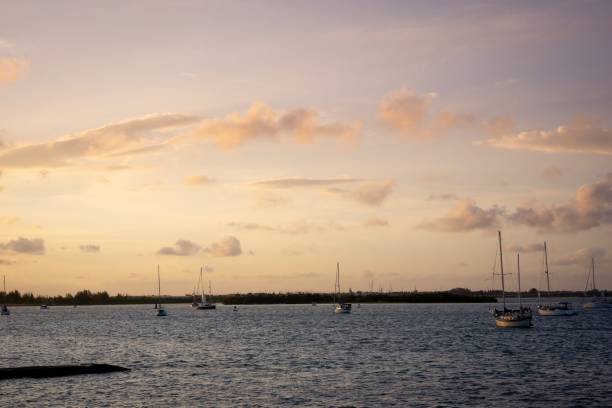 Sailing Sunset stock photo