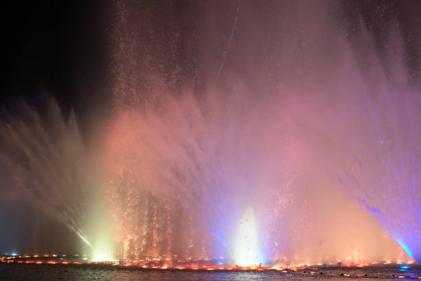 istock colored water artificial evening lighting fountain water 1069168926