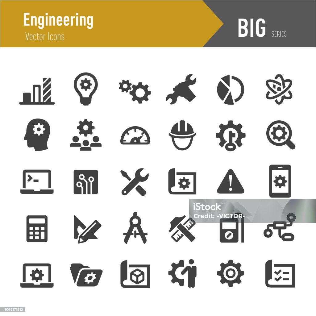 Engineering Icons - Big Series Engineering, Engineer, Planning, Technology, Engineer stock vector