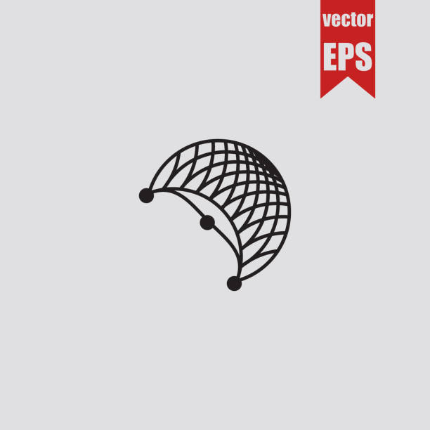 fischnetz-symbol. vektor-illustration. - fishing net stock-grafiken, -clipart, -cartoons und -symbole
