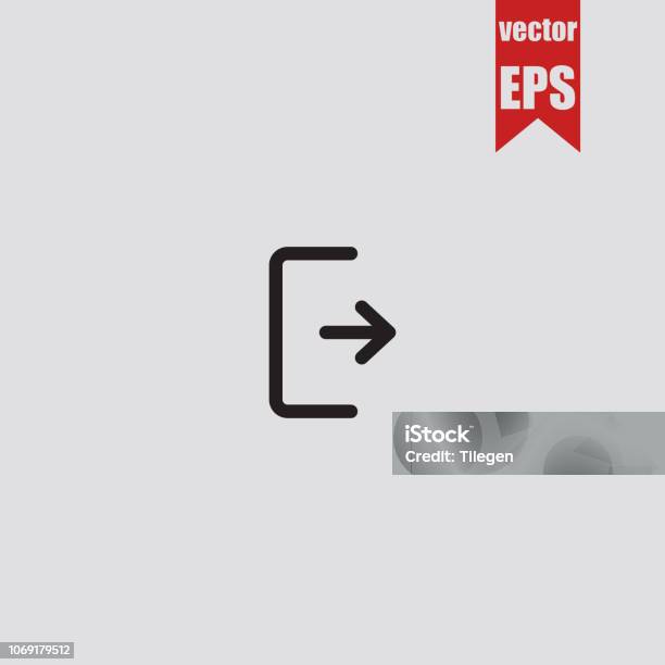 Logout Iconvector Illustration Stock Illustration - Download Image Now - Log Out, Icon Symbol, Leaving