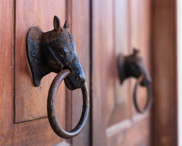 istock Beautiful horse shaped door knocker 1069182188