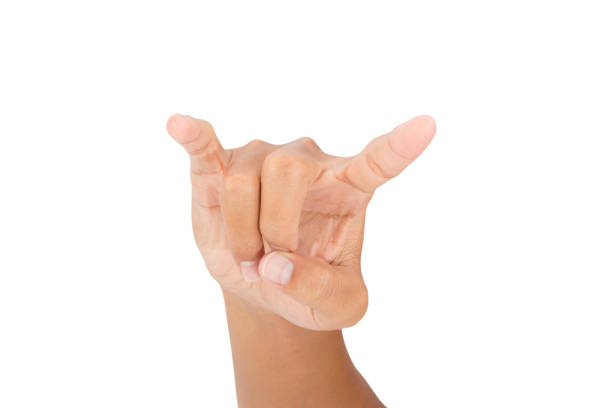 istock symbol hand of rock isolated on white background - clipping paths 1069192254