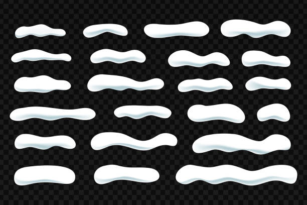 istock Vector realistic isolated Snow piles and caps for decoration and covering on the transparent background. Concept of Merry Christmas and Happy New Year. 1069193414