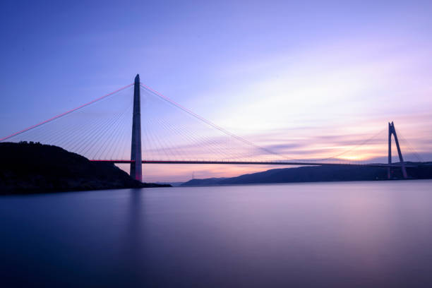 istock Yavuz Sultan Selim Bridge with long exposure on sunset 1069193792
