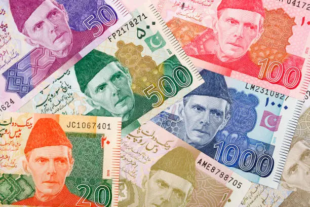 Photo of Pakistani money, a background