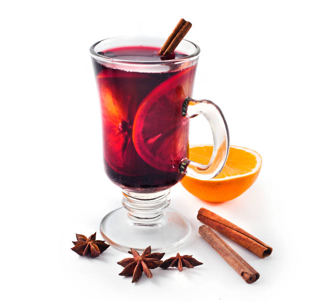 istock Mulled wine with spices and half of orange 1069205734