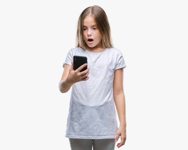 istock Young beautiful girl sending message texting using smarpthone over isolated background scared in shock with a surprise face, afraid and excited with fear expression 1069206074