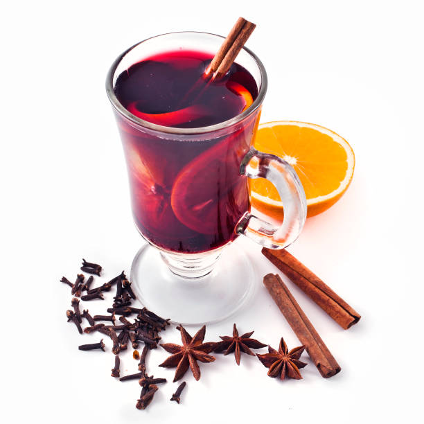 istock Mulled wine with spices and half of orange 1069206548
