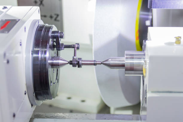 istock Finishing metal working on high precision grinding machine 1069208904