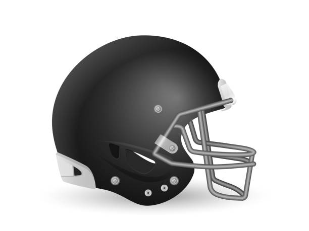 Football helmet Football helmet on a white background. Vector illustration. safety american football player stock illustrations