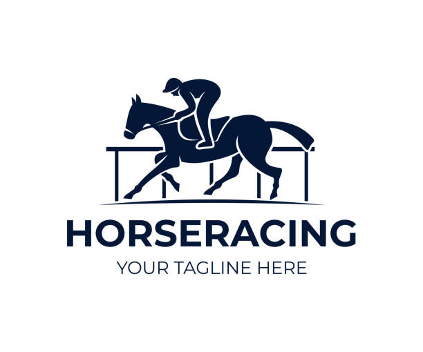 Horse racing, horse with jockey on horse race track, icon design. Equestrian sport, jockey riding and horse racing club, vector design and illustration Horse racing, horse with jockey on horse race track, icon design. Equestrian sport, jockey riding and horse racing club, vector design and illustration jockey stock illustrations