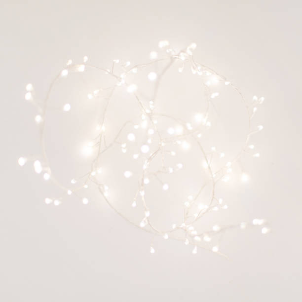 istock Abstract Silver Christmas Winter Background with festive glowing bokeh lights, copyspace 1069224012