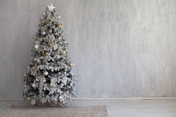 istock Christmas tree with decoration and gifts new year 1069224616