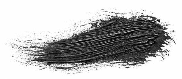 schwarze linie tinte grunge pinselstriche farbe isoliert auf weißem hintergrund - watercolor paper audio stock-fotos und bilder