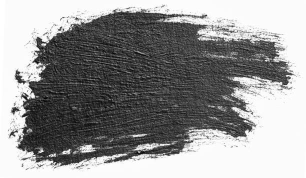 schwarze linie tinte grunge pinselstriche farbe isoliert auf weißem hintergrund. - watercolor paper audio stock-fotos und bilder