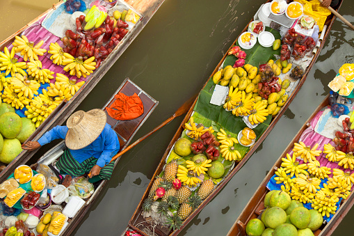 floating market bangkok thailand