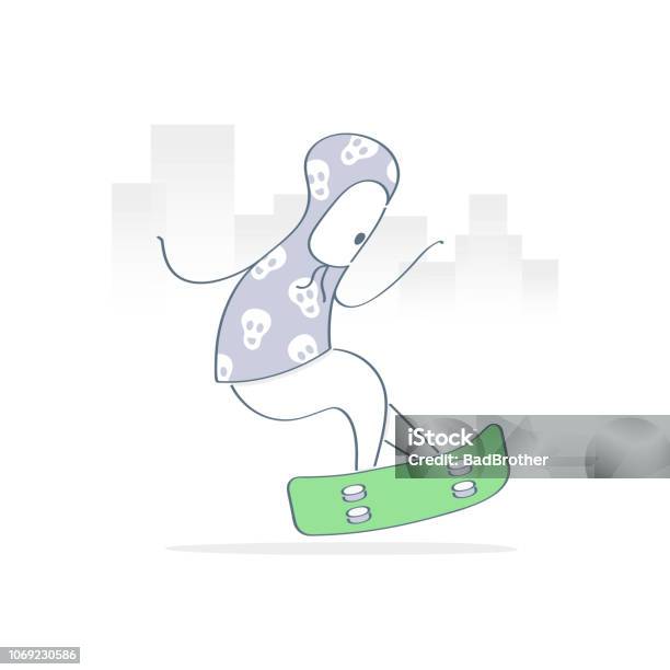 Skateboarder Play Skateboarding Vector Stock Illustration - Download Image Now - Adult, Arts Culture and Entertainment, Beautiful People