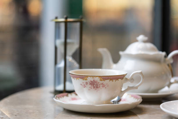 istock Tea set and palmier, food background. 1069231428