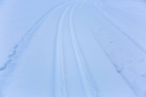 istock Ski track on fresh white snow, Finland 1069231688