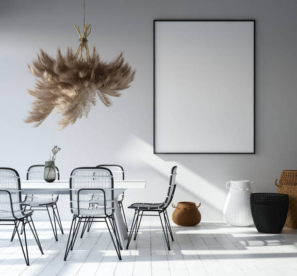 istock Home interior with poster mockup, Scandinavian style 1069232010