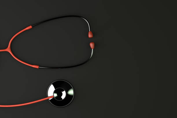 Stethoscope Stock Photo - Download Image Now - Stethoscope, Black  Background, Red - iStock