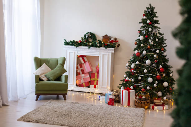 istock Christmas tree illumination Festoon Interior new year gifts 1069246168