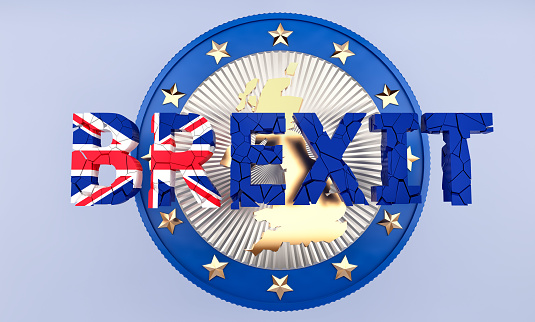 BREXIT - UK leaving the european union - 3D rendering