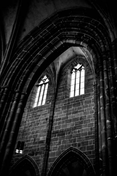 istock Interior, arches and windows of a gothic cathedral 1069253908