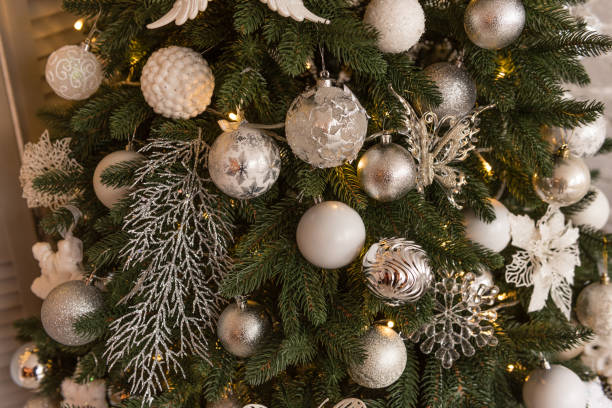 istock Christmas interior with gift boxes and Christmas fires 1069256974