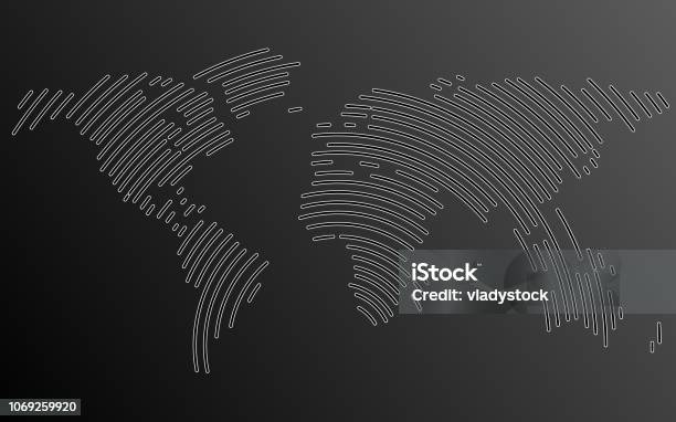 Map Line Abstract Abstract World Map With Lines Stock Illustration - Download Image Now ...