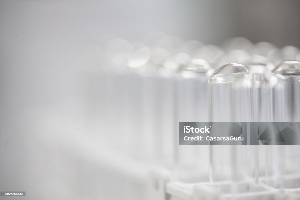 Extreme Close-up of Clean Test Tubes in Laboratory Extreme Close-up of Clean Test Tubes in Laboratory. Abstract Stock Photo