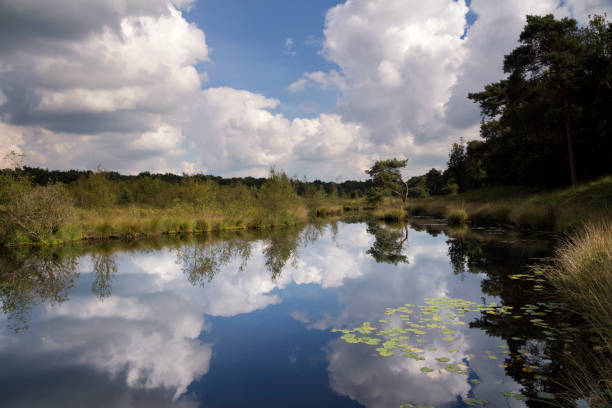 Clouds above the Patersmoer lake near the Dutch village Strijbeek