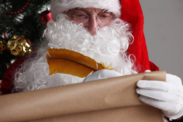 istock Santa Claus writing on old paper 1069281676