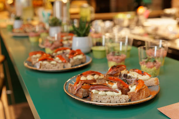 istock Tapas with anchovies and guacamole 1069284980