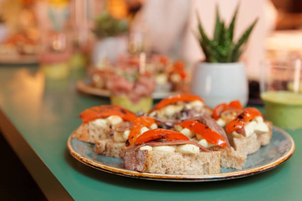 istock Tapas with anchovies and guacamole 1069285998