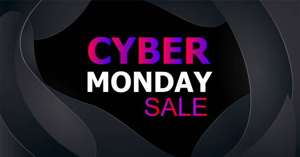 istock Cyber Monday Vector banner in trendy abstract fluid neon gradients organic liquid shapes, sales rebates of cyber Monday. 1069286600